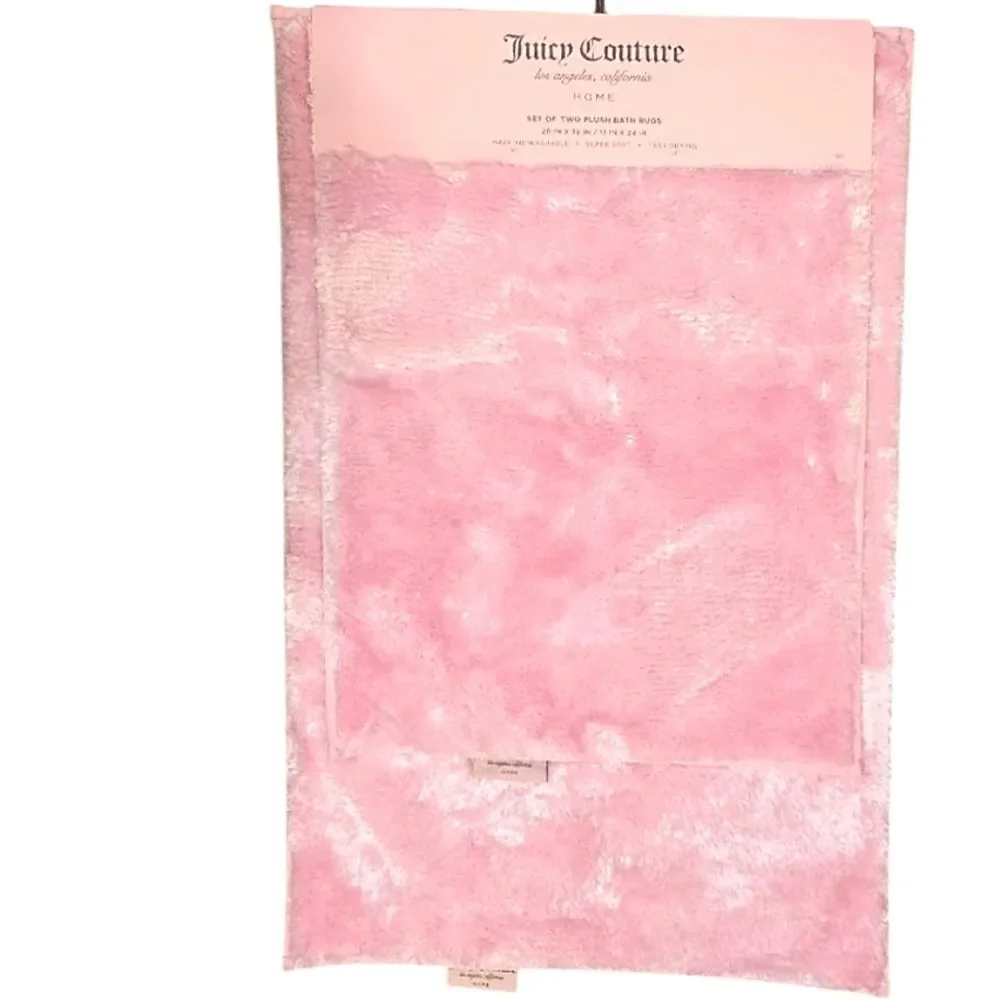 Juicy Couture Home Set Of‎ 2 Plush Bath Rugs- Pink